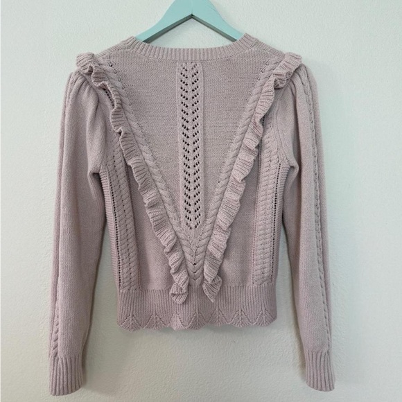 Rebecca Taylor Ruffled Knit Sweater - Soft Pink - Picture 2 of 4